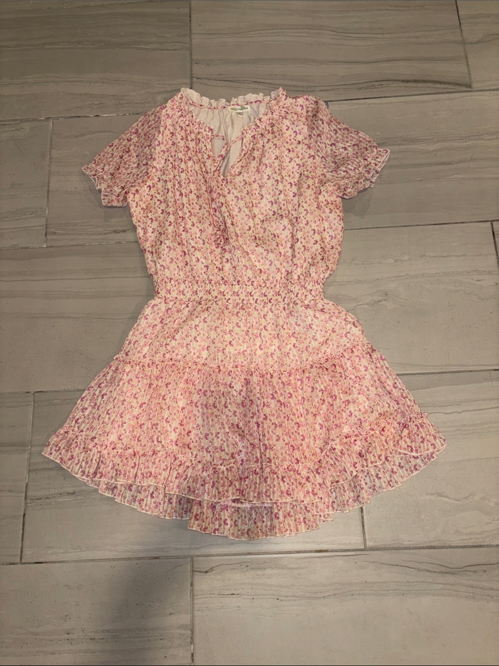 We’re All Pretty Girls Pink Floral Ruffle Mini Dress